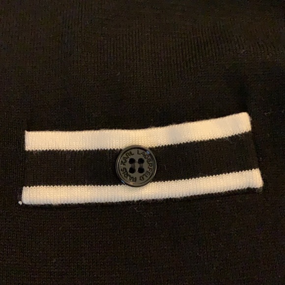 Karl Lagerfeld, Sweater Midi Dress, Small, Black and White - Picture 7 of 7